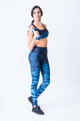 Blue Camo Sport Bra